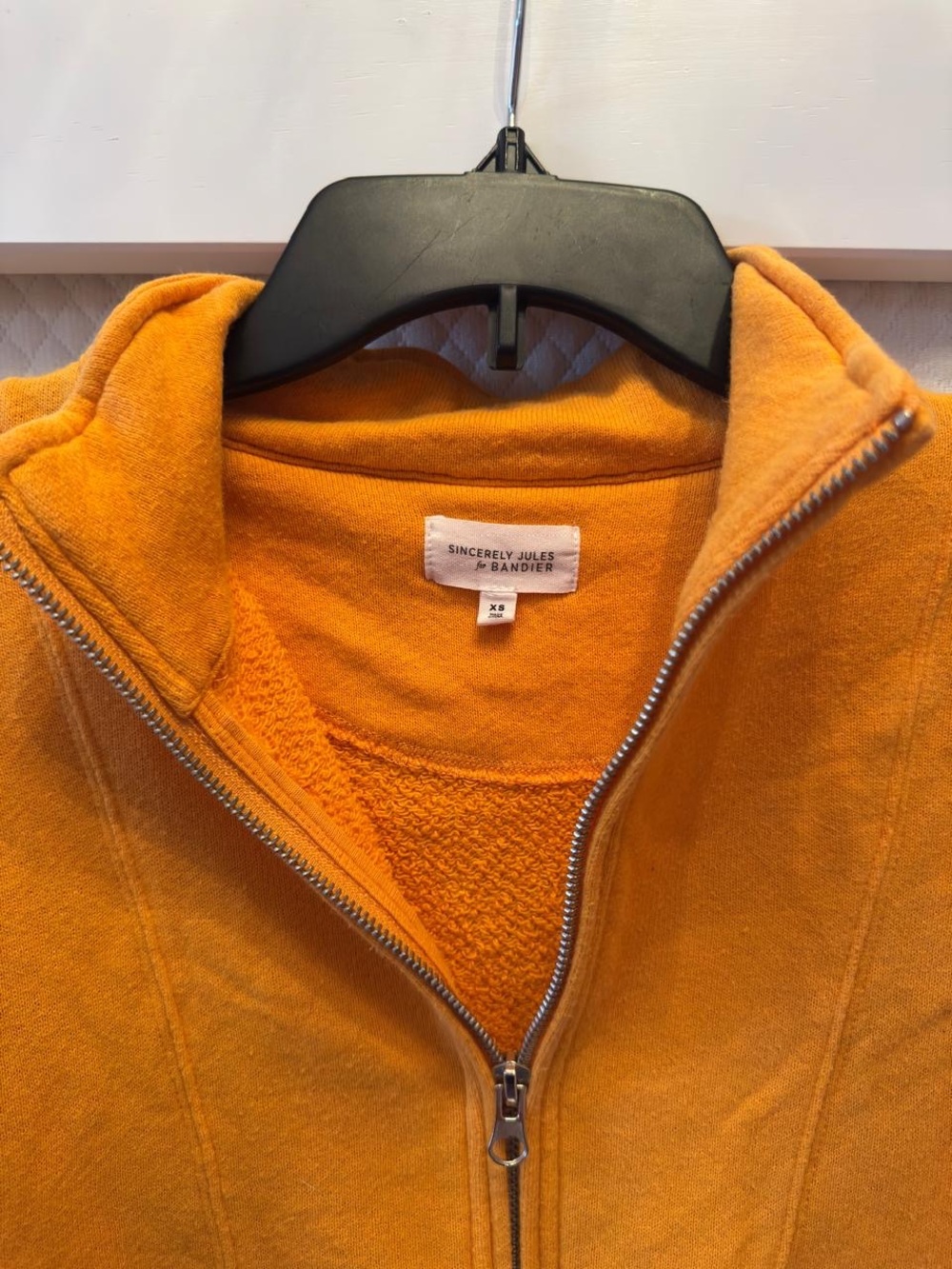 Sincerely Jules womens Bright Orange 1/4 Zip-Up Sweater XS